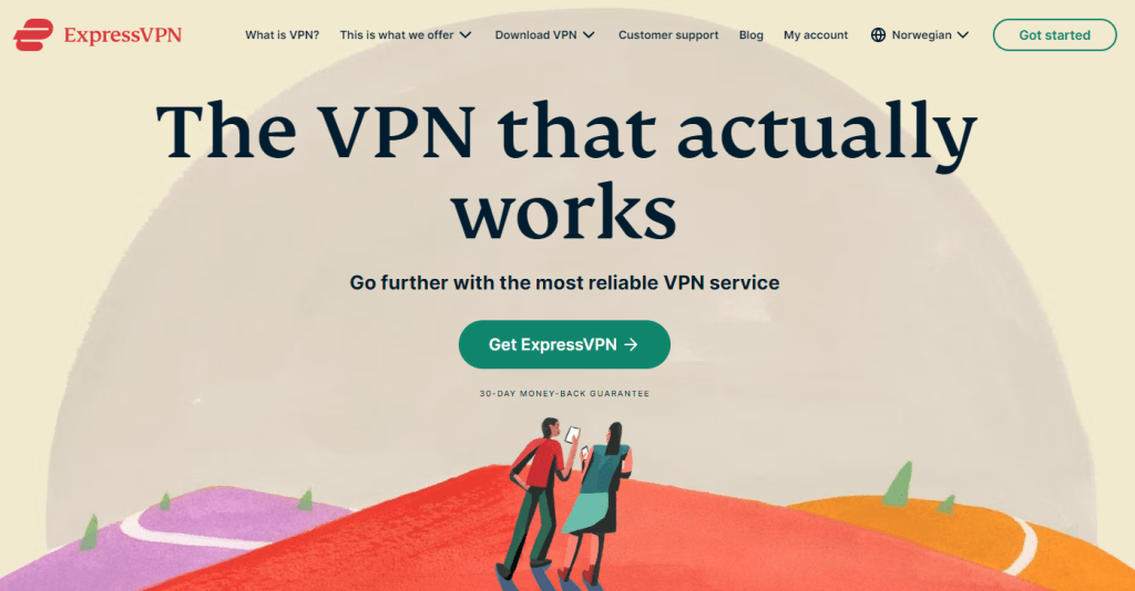 Screenshot of the ExpressVPN homepage - best VPN for iPhone
