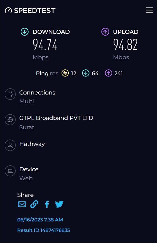 Internet Speed without VPN